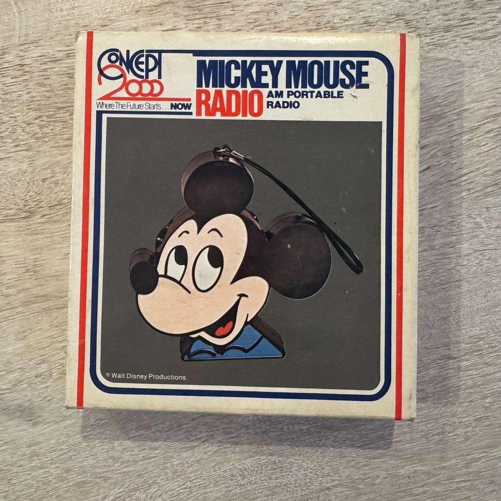 Vintage 1970s Disney Mickey Mouse AM Portable Radio - New in Box and Wrapping